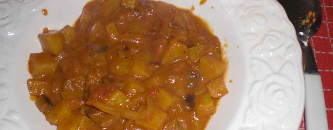 Curry med aubergine og karry