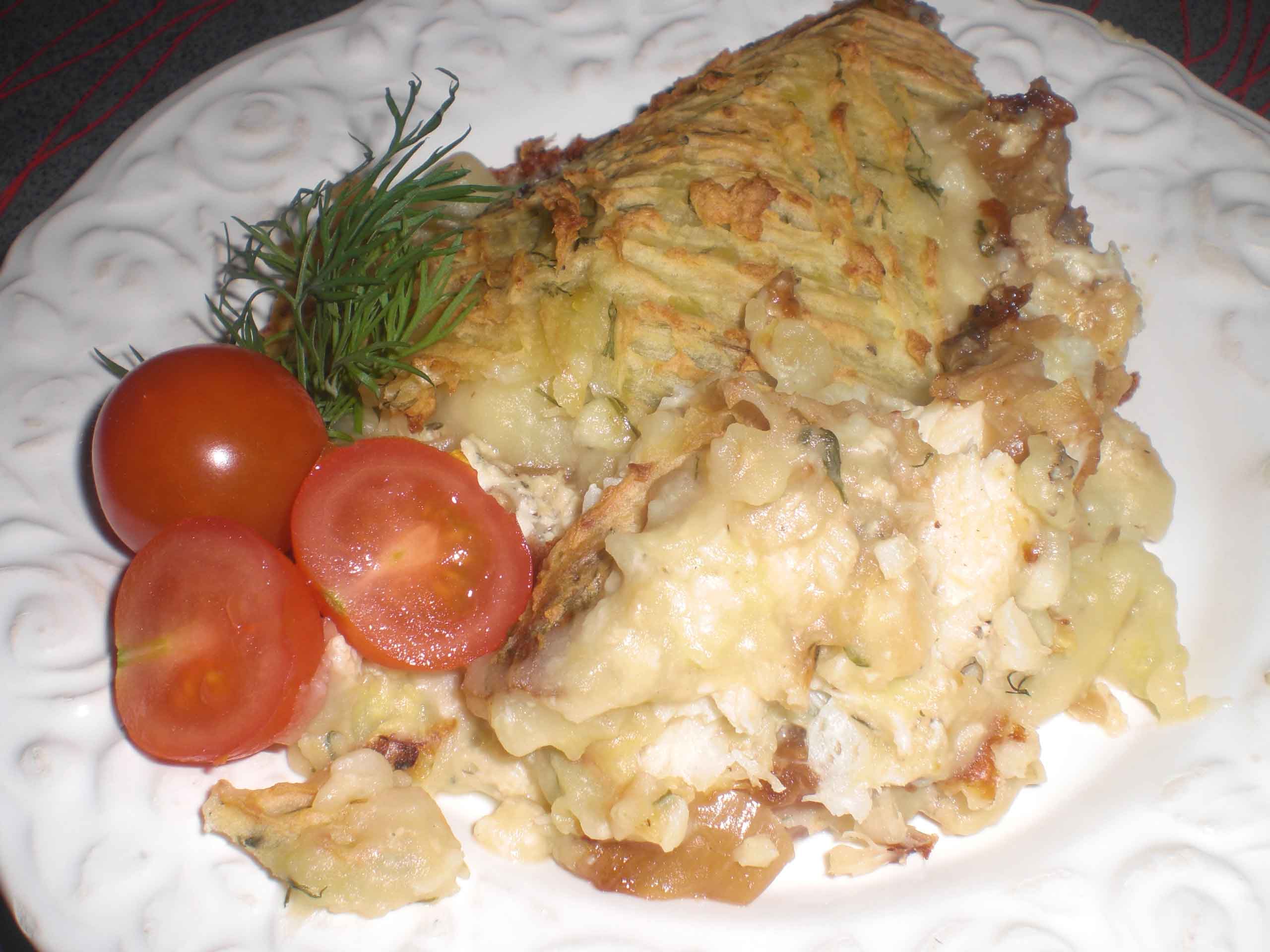 Torskegratin med savojkål og kartoffelmos