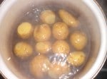 Kog kartoflerne i saltvandet.